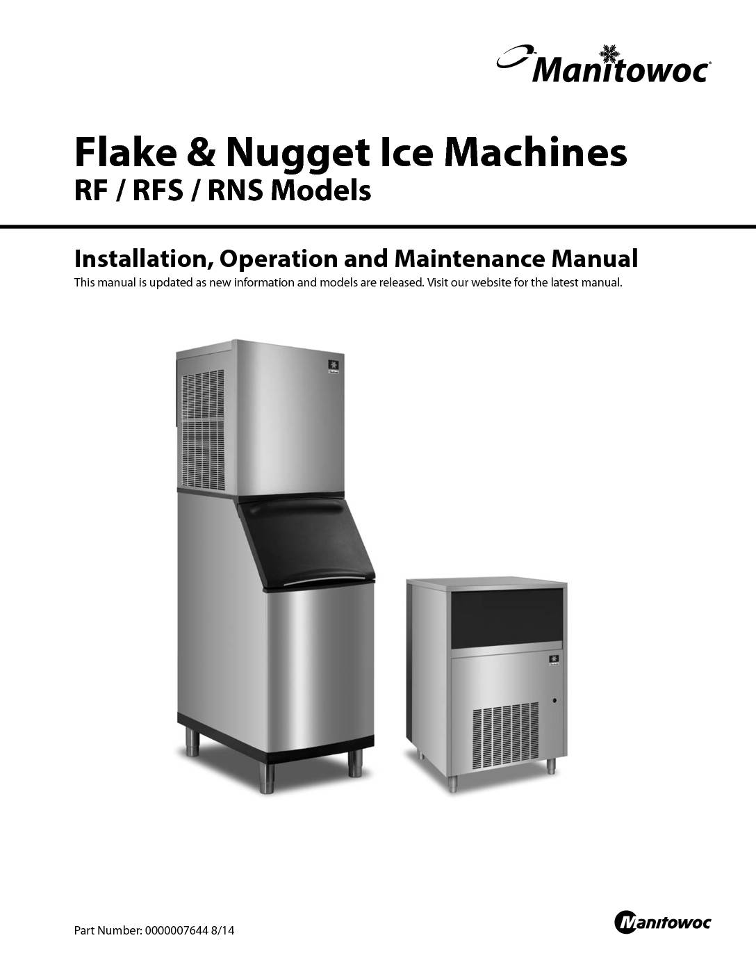 Lease Ice Machine Manitowoc Flake Ice Machine 760 lb RFF-0620A – 161 ...